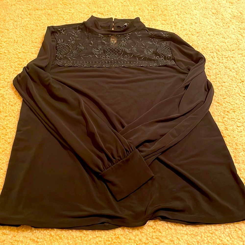 Express black blouse lace detailing